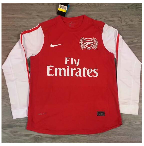 2011-12 Arsenal Retro Long Sleeve Home Kit Soccer Jersey